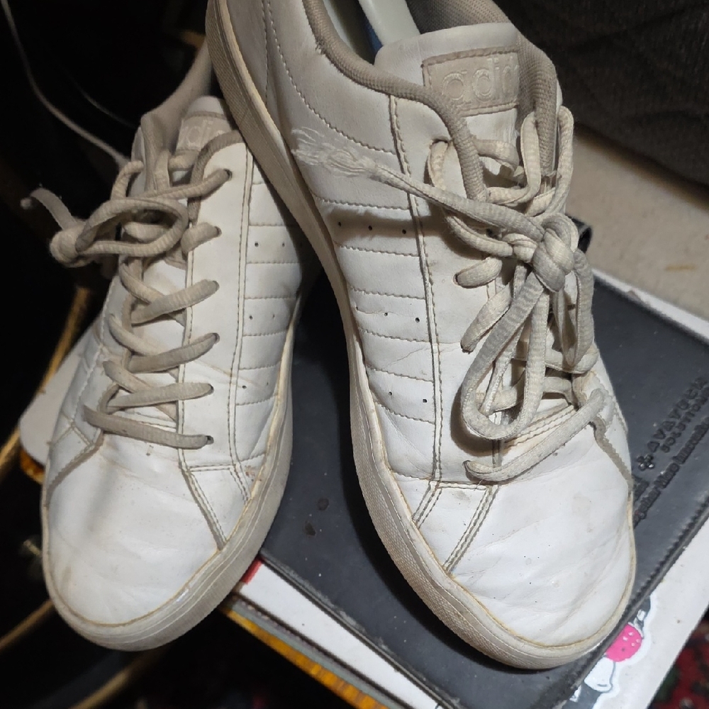 adidas Women's White Low-Top Leather Sneakers